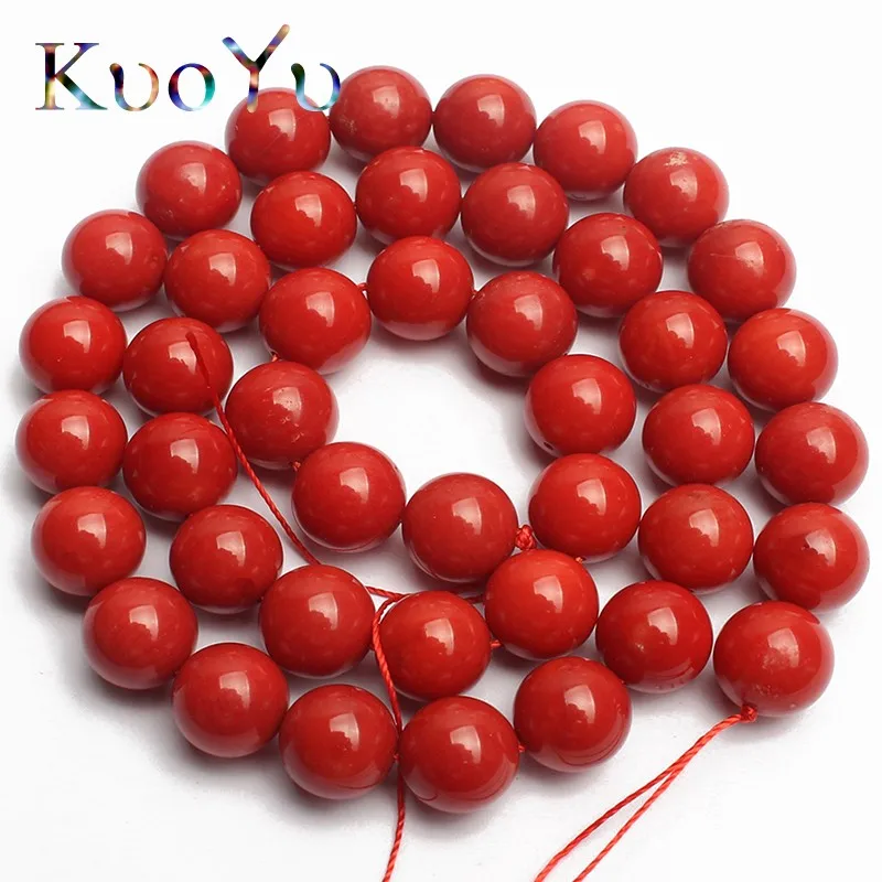 AAA Natural Red Coral Beads Round Spacer Loose Beads For Jewelry Making 15\