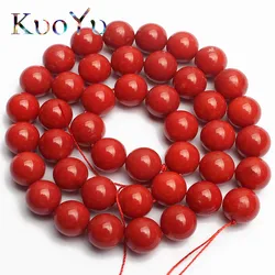 AAA Natural Red Coral Beads Round Spacer Loose Beads For Jewelry Making 15