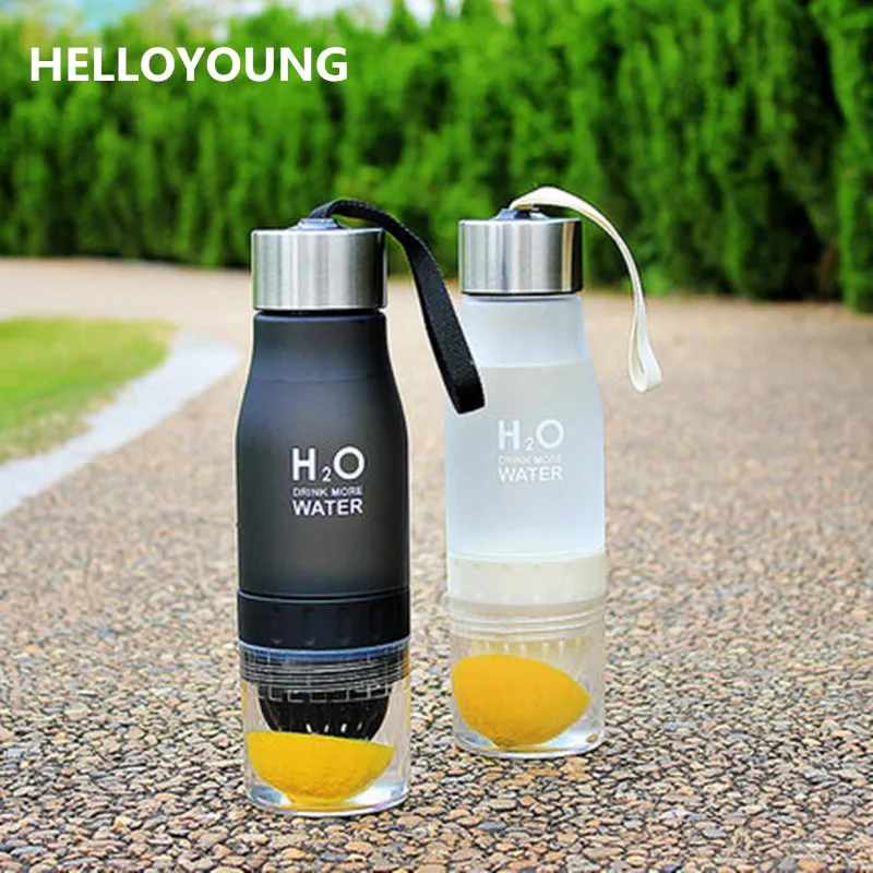 

New Xmas Gift 650ml Water Bottle plastic Fruit infusion bottle Infuser Drink Outdoor Sports Juice lemon Portable Kettle