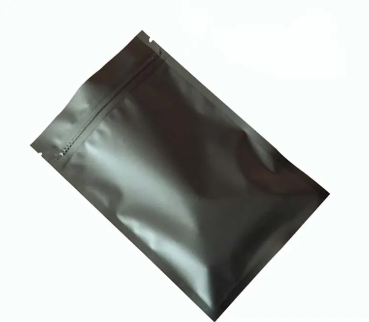 100pcs Mysterious Matte Black Aluminum Foil Zip Lock Bag Resealable Herbal Powder Coffee Buttery Seeds Tea Spice Storage Pouches