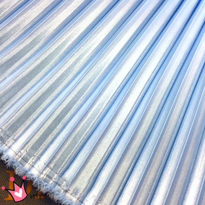 

2 meters 150cm 59.05" width sky blue stripes accordion pleated satin fabric dress skirt clothing material MM347