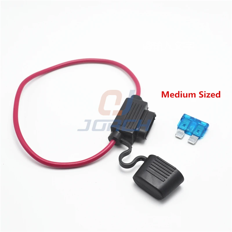 5 Pcs 14 AWG Medium Car Fuse Holder Water-resistant Waterproof Automotive Fuse Holder With Cover Inline Blade Fuse Holder Auto