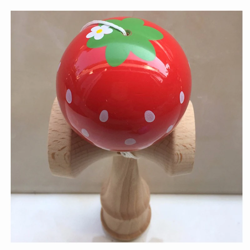 6CM Strawberry Animal Kendama Balls Wooden Juggling Skillful Professional Outdoor Sports Toys for Kids Adults