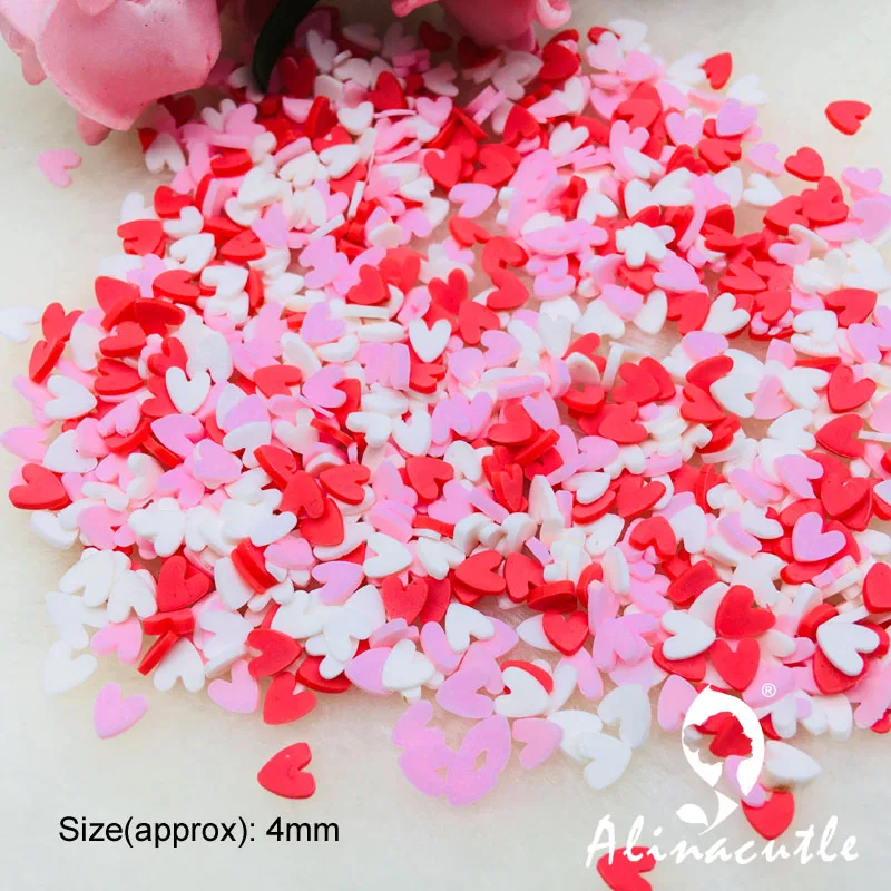 20g 4mm Mix Color Heart Slices For Slime Supplies Nails Art Polymer Clear Clay accessories DIY Sequins scrapbook shakes