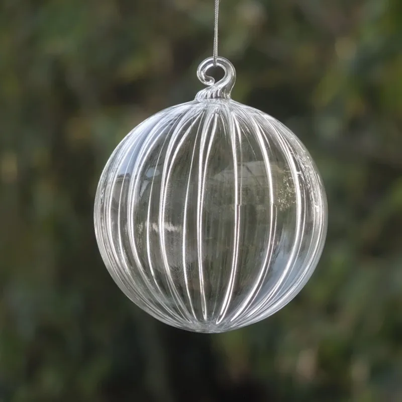 Small Size Christmas Tree Ornament Pendant Striped Glass Ball Cone Water Drop Christmas Day Gifts Hanging Decorative