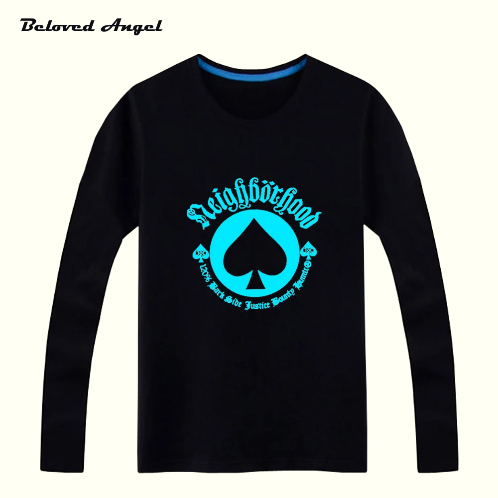 Brand Beloved Angel Blu-ray New Design Children Boys Girls T Shirt Darkness Luminous Kids Long Sleeves Tees Neon Print Shine