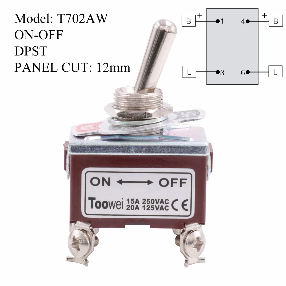 Kippschalter SPST DPDT DPST SPDT AUF-AUF AUF-WEG-AUF AUF-OFF AC Power Rocker schalter AC 250V 15A 125V 20A – Detail 13