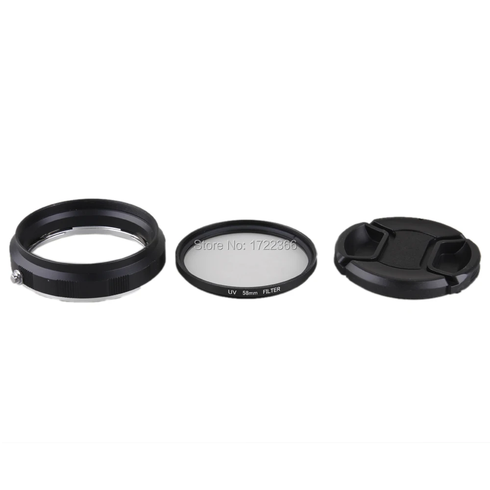 3  in 1 macro lens reverse adapter to 58mm UV filter for Canon EOS