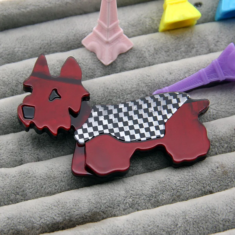 FishSheep New 2018 Animal Acrylic Brooches For Women Resin Cartoon Corgi Dog Brooch Pins Scarf Buck Clothes Accessories Jewelry