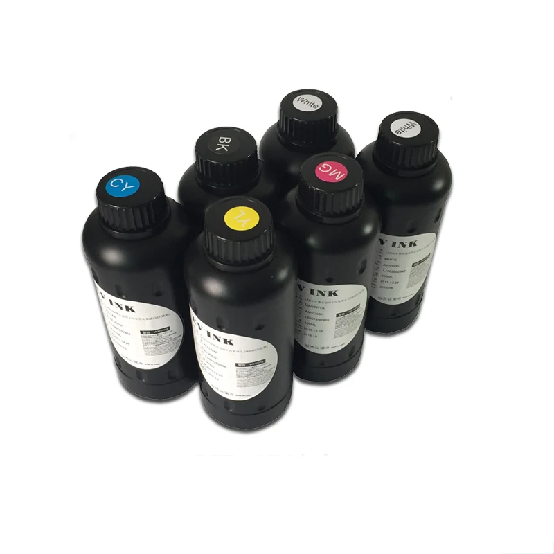 

Compatible for New LED UV Ink 6 colors(CMYKWW) for UV flatbed printer