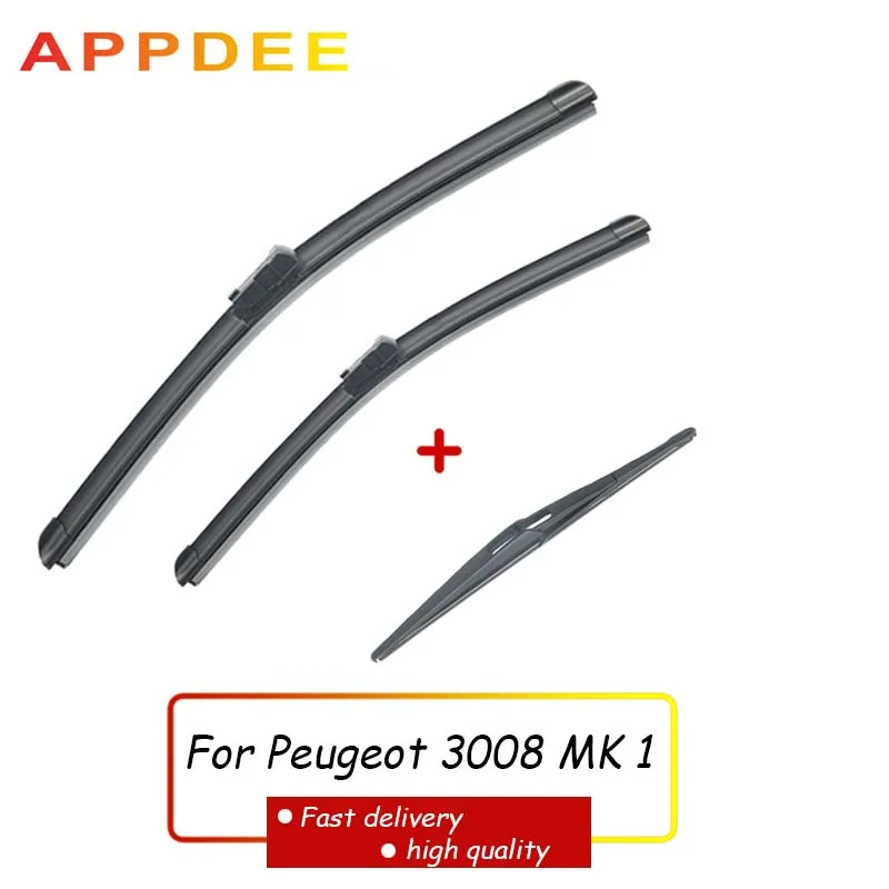 APPDEE LHD Wiper Front Rear Wiper Blades Set For Peugeot 3008 MK 1 2008-2016 Windshield Windscreen Front Rear Window 30\