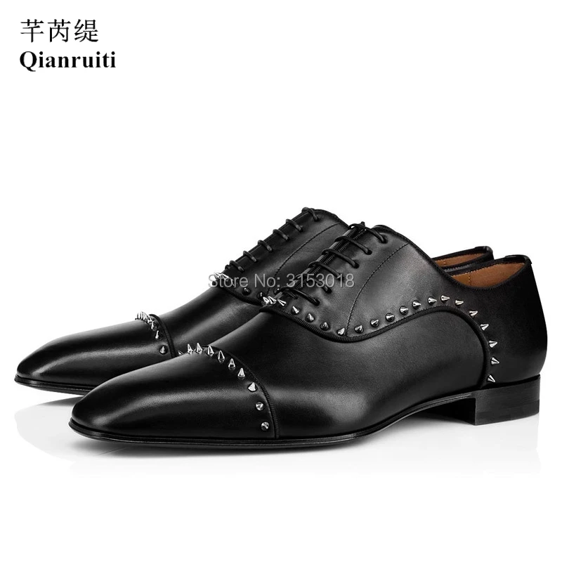 

New Product Leather Men Dress Shoes Trending Rivet Decoration Fashion Catwalk Footwear Men Shoes Lace-Up Dress Shoes