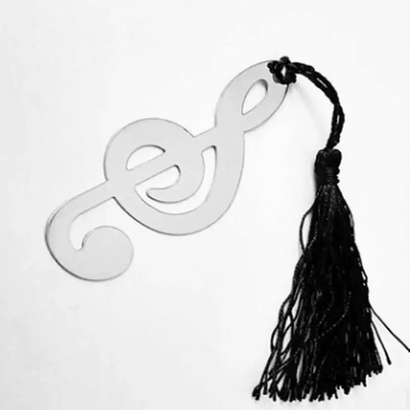 Wholesale 20PC Music Note Bookmarks With Tassel Metal Bookmark Stationery Party Favor Birthday Gifts Wedding Gifts