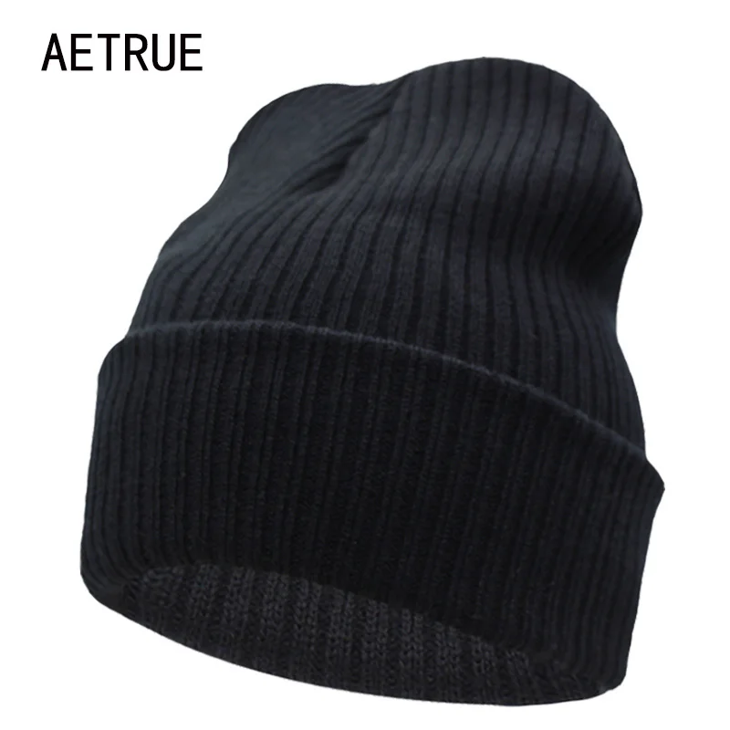 

Beanies Winter Hat For Men Knitted Hat Women Winter Hats For Women Men Knit Caps Blank Casual Wool Warm Flat Bonnet Beanie 2018