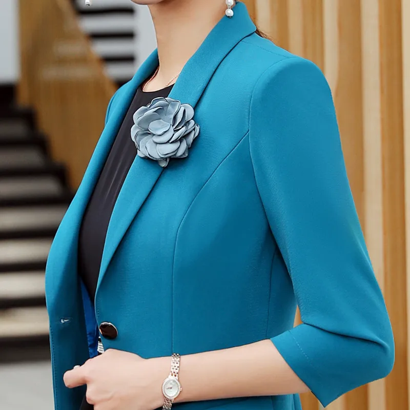 Abrigo Mujer New Fashion Women Formal Blazer OL Slim Half Sleeve Jacket Business Office Ladies Jaqueta Feminina