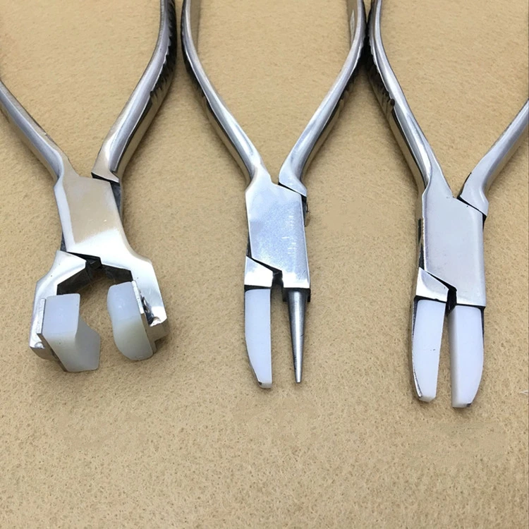 Professional Stainless Steel Prevent Injury Flat Nylon Jaw Pliers for DIY Jewelry Tools