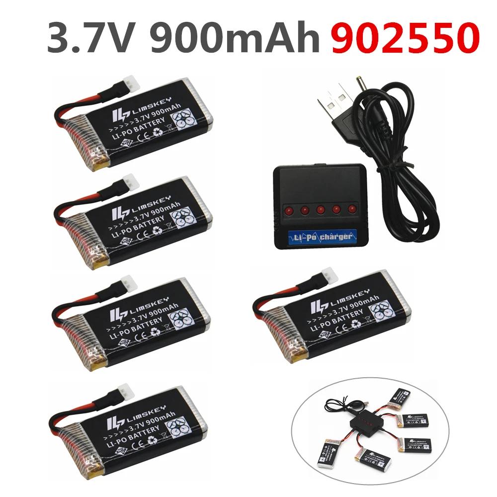 Limskey 900 MAh 3.7 V Pin LiPo Cho SYMA X5C X5SC X5SW Pin Sạc RC Drone 3.7 V 900 mah Lipo Pin 902550