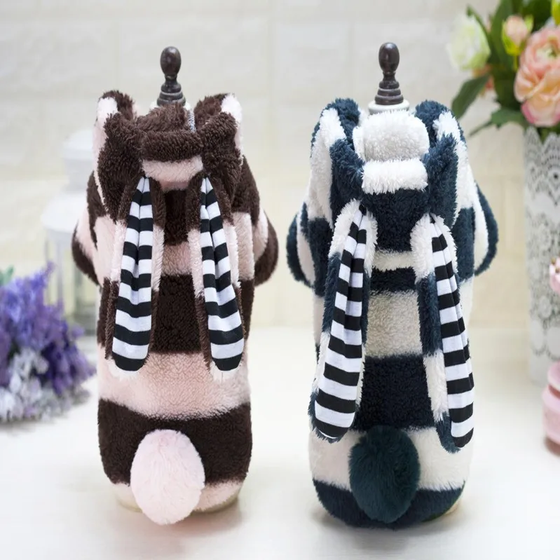 Pet Dog Clothes Autumn Winter Big Ears Rabbit Cashmere Outfit Clothes For Small Dogs Coat Jacket Chihuahua Clothing Dog Supplies