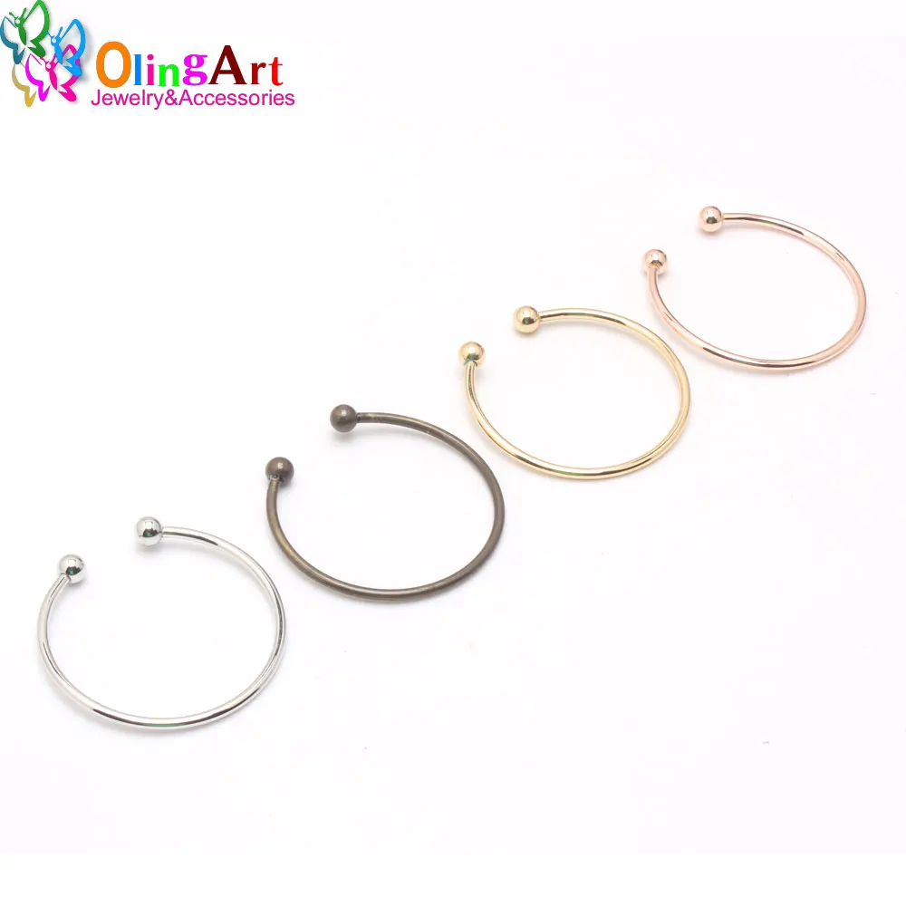 OlingArt 4pcs/lot 66MM Simple Vintage Rhodium/Bronze/KC gold/ Rose gold  DIY Bracelets European Beads Bracelet Jewelry making