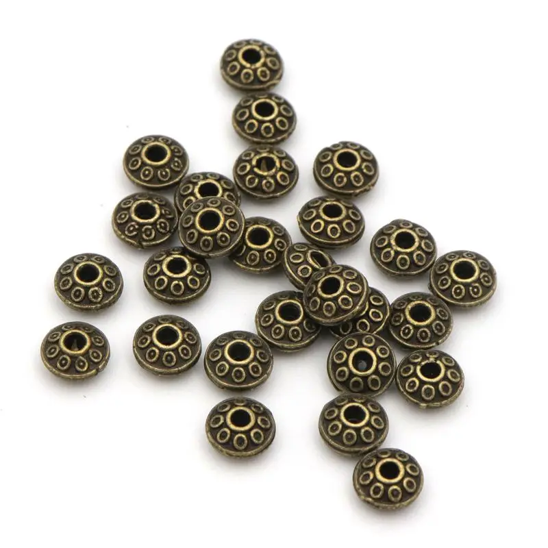 50pcs Mixed Antique SilverColor UFO Spacer Loose Metal Beads For Jewelry Making Beadwork Needlework Diy Accessories Wholesale