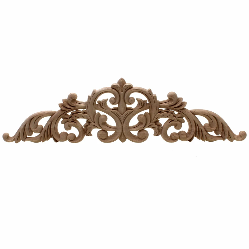 VZLX Floor Carving Wood Carving Natural Wood Appliques For Furniture Cabinet Home Decoration Maison Accessories Wood Furniture