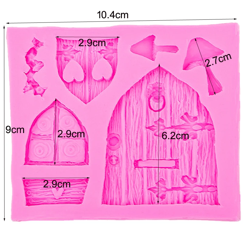 C179 Enchanted Vintage Home Door Fairy Garden Gnome  Snail Silicone Mold Fondant Cake Decorating Tools Candy Chocolate Gumpaste