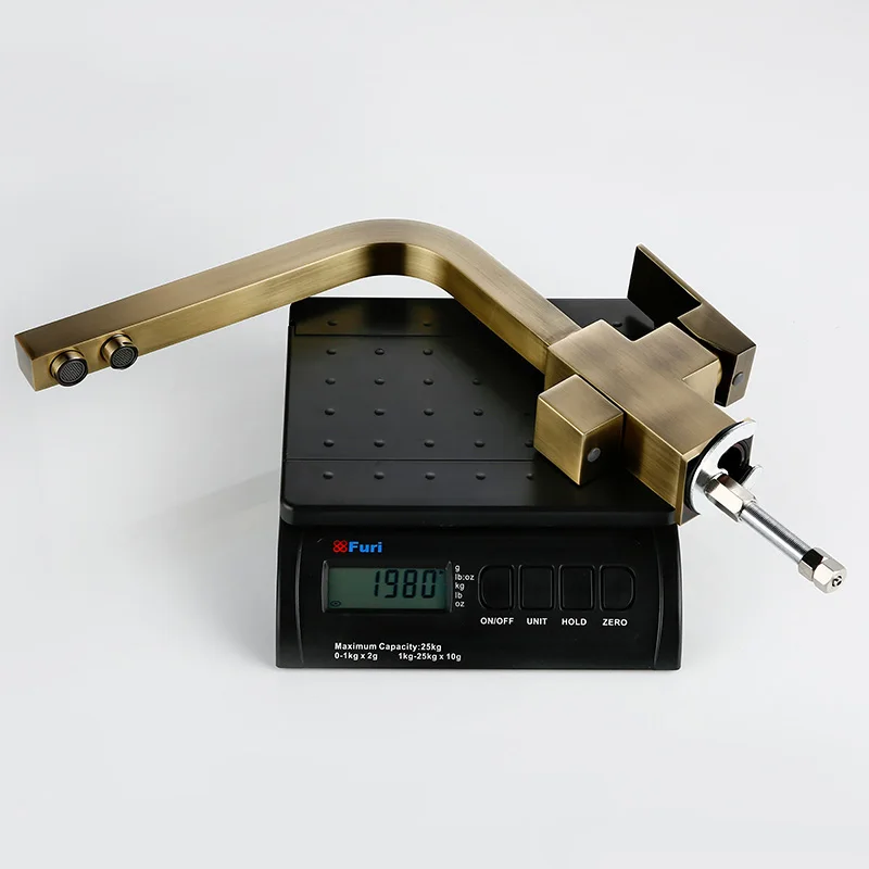 Smesiteli Kitchen Faucets Brushed Antique Bronze 3 Way Tap Filter Faucets Dual Holder Kitchen Faucets 360 Degree Rotation Faucet