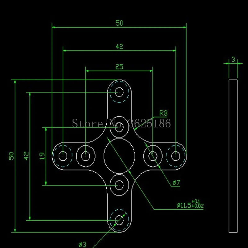 1pcs 19*25 X type Cross holder Cross Mount for 2820 3648  Brushless Outrunner Motor RC