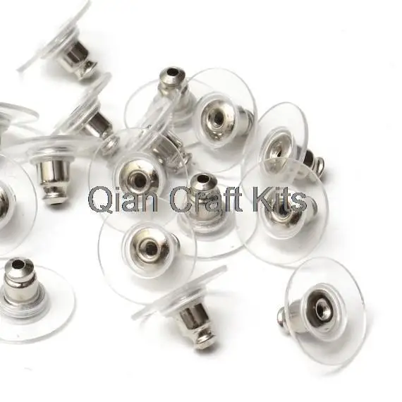 300pcs Plastic Silver or gold Earring Stoppers, Comfort clutch, Earring Backs, Earnuts, Ear Nuts