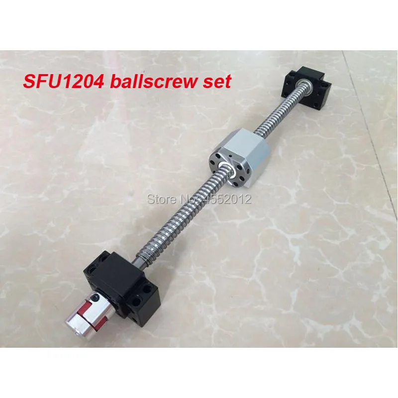 SFU1204 Ballscrew Set : 12MM Ball screw SFU1204 650 700 800 900 1000 mm end Machined +Ball Nut + BK10 BF10 Support for cnc parts