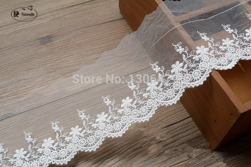 White Cotton Wire Embroidered Lace Fabric , DIY Handmade Lace Materials, Clothing Accessories Lace RS565