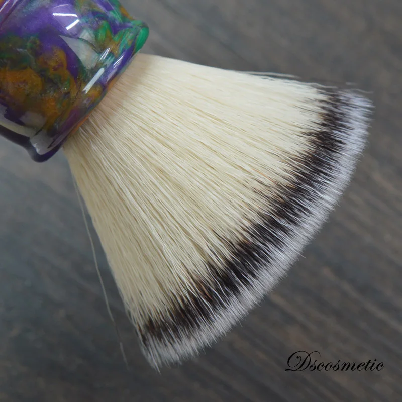 DS 24MM soft plat top synthetic hair shaving brush with colorful resin handle for man beard tools