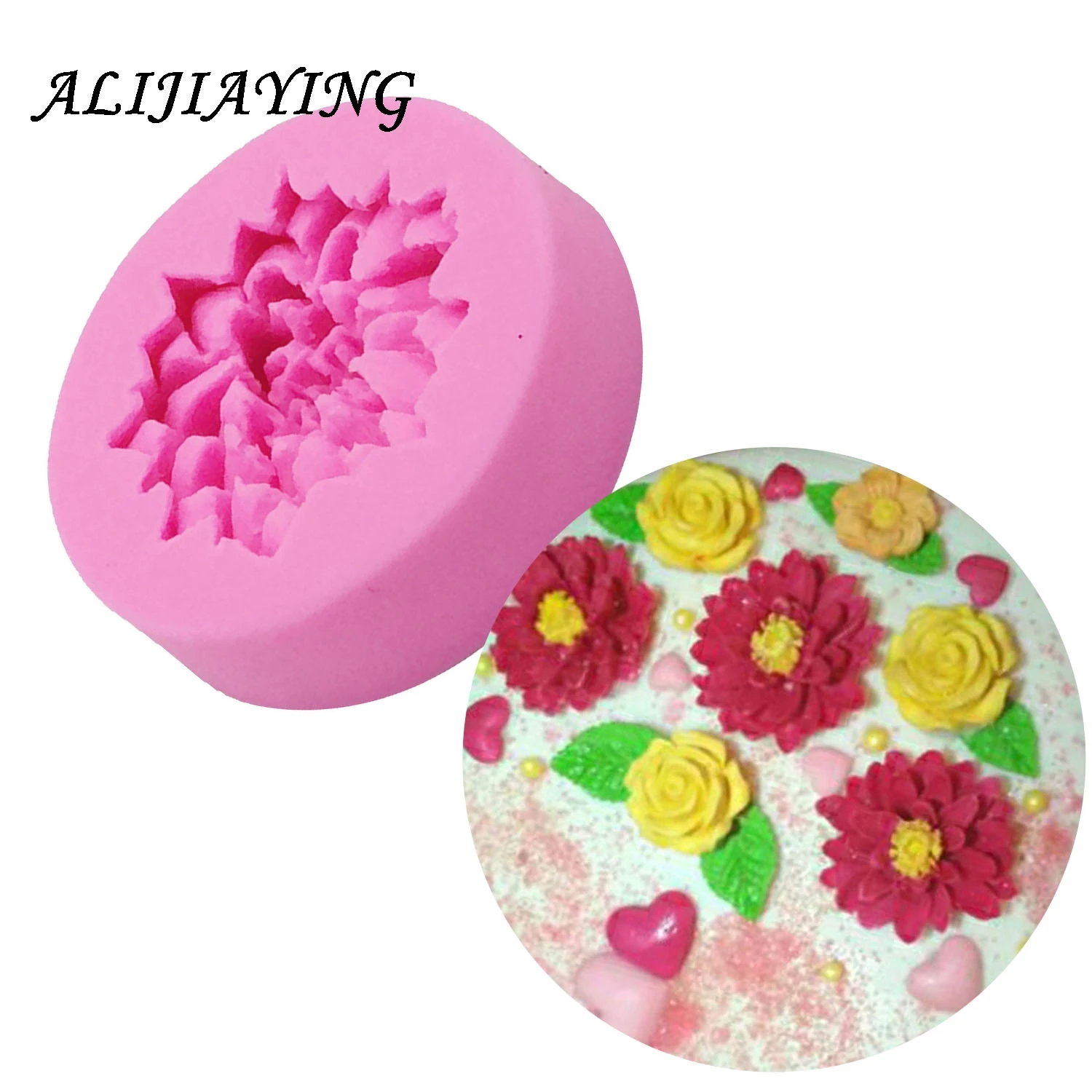 3D Chrysanthemums Soap Mold Resin Clay Chocolate Candy Silicone Cake Mould flower Fondant Cake Decorating Tools D0158