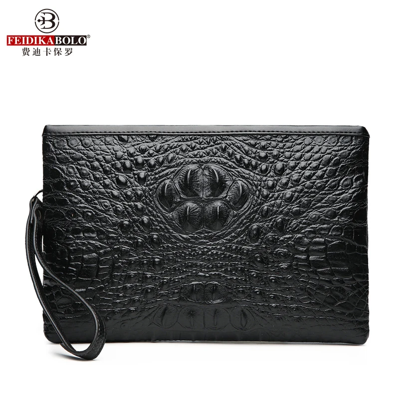 Feidikabolo Genuine Leather Men's Wallets Cow Leather Clutch Fashion Casual Male Envelope Bag Large Capacity Men Business Purses