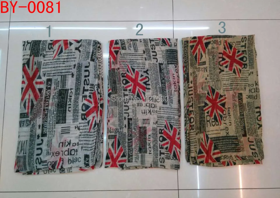 2015 Fashion UK Flag Print Scarf Letter And Newspaper Pattern Scarf  Shawl  Wrap Hijab Wholesale 10pcs/LOT