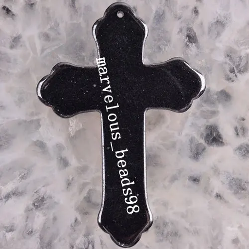 Fashion Jewelry Black Non-Magnetic Hematite Cross Pendant Bead SMC1891