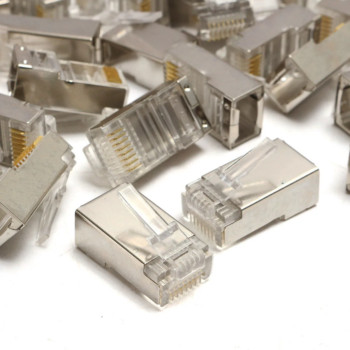 Высококачественный 50 шт. разъем RJ45 Cat6 8-контактный 8P8C экранированный многожильный обжимной модульный разъем розетки