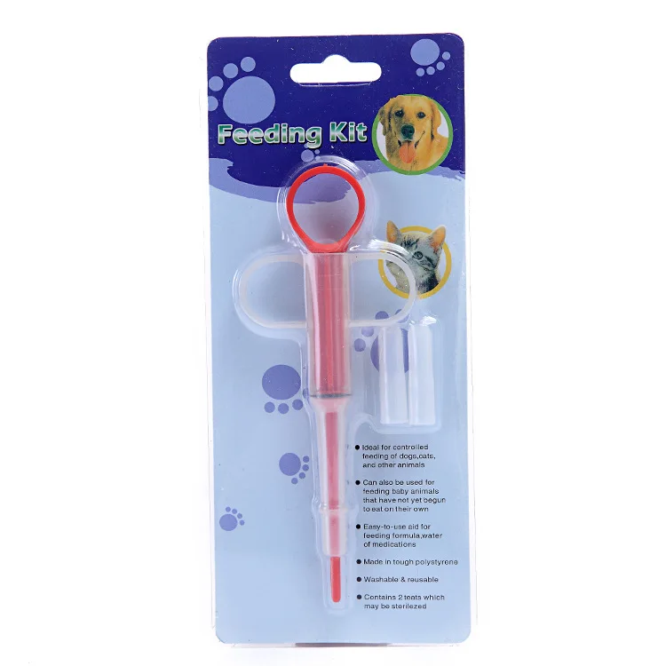 Pet Dog Medicine Dispenser Puppy Cat Feeding Kit Syringe Doser Capsule Tablet Pill Tool Control Rods Portable Feeder