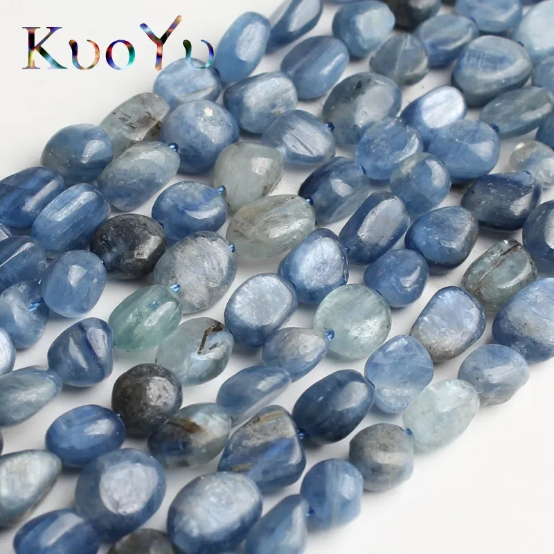 6-8mm Natural Irregular Blue Kyanite Stone Beads Loose Spacer Beads For Jewelry Making DIY Bracelet Necklace 15\