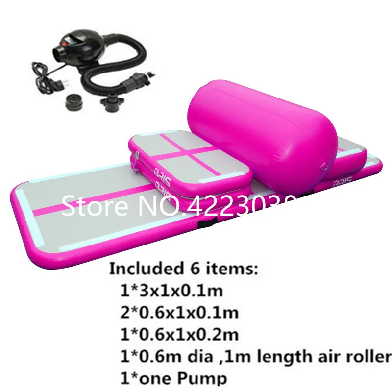 Free Shipping A Set Of Inflatable Gym Air Track Equipment Set(Air Ramp+Airtrack+Pump) Inflatable Tumbling Mat Airtrack Training