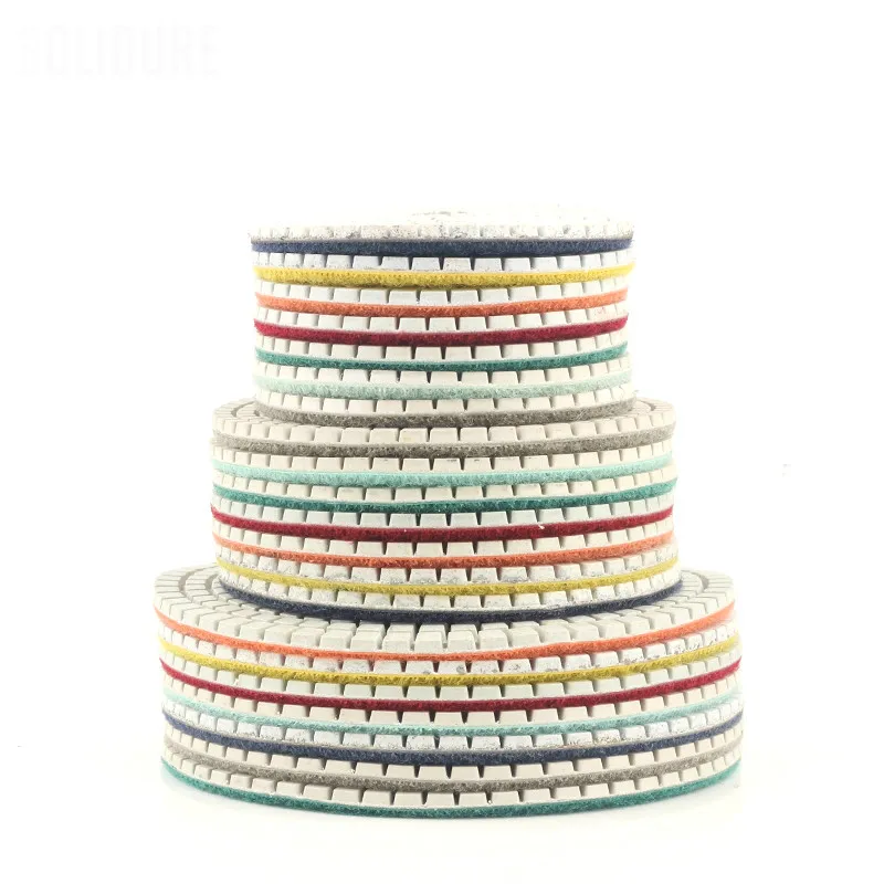 7pcs/set800mm 100mm  diamond  polishing pads dry or wet use for polishing granite,marble engineered stone and con