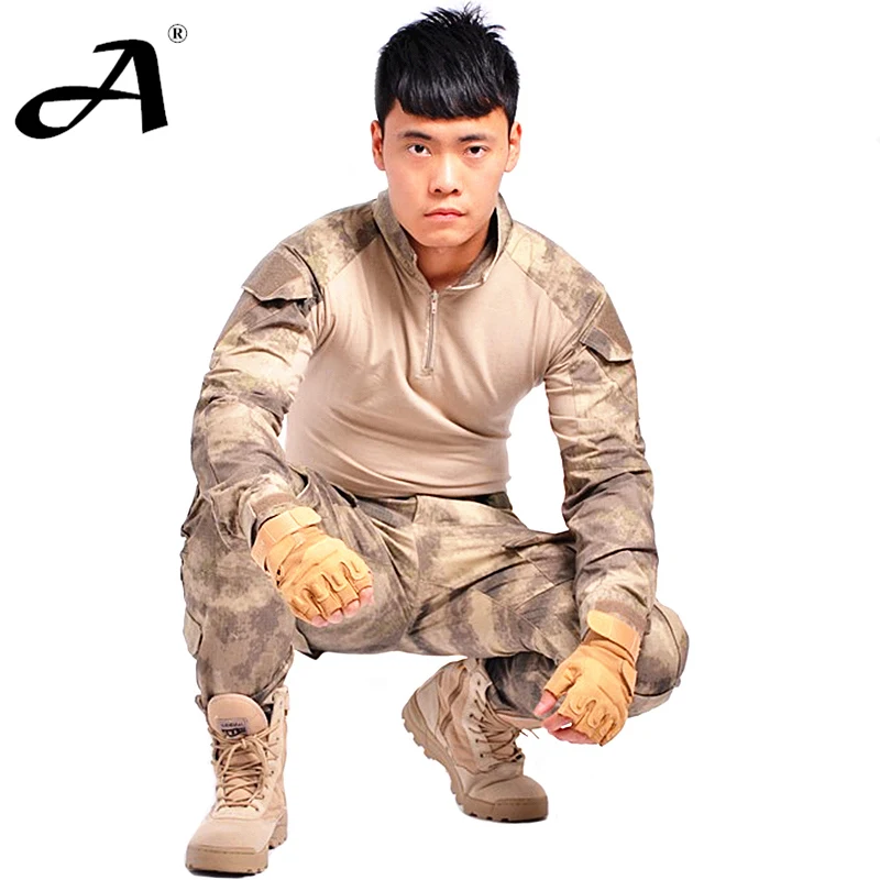 Tactical uniform clothing of the combat uniform tactical pants with knee pads camouflage clothes