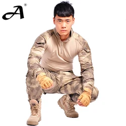 Tactical uniform clothing of the combat uniform tactical pants with knee pads camouflage clothes