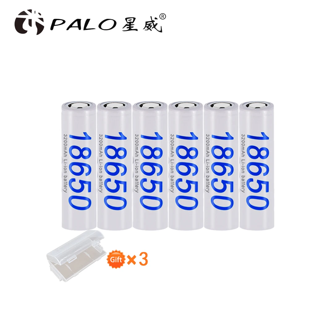 20 sztuk PALO 100% oryginalny akumulator 3.7 v 3200 mah 18650 bateria litowa do zabawek instrumenty aparat bateria do latarki