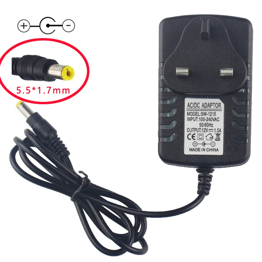 12V 1.5A 5.5*1.7mm AC Adapter Power Cord For Casio Piano Keyboard WK1800 CTK738 CT688  PX-100, Replacement for AD-12CL / ML