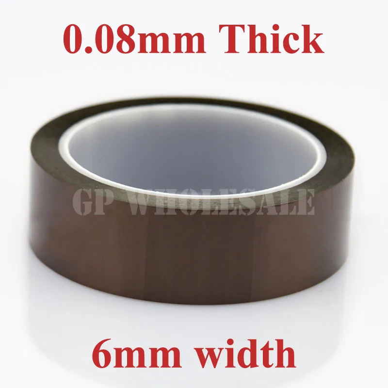 

1x 6mm*33M*0.08mm (80um) High Temperature Tape, Adhesive Polyimide Film Tape for BGA, SMT, Insulation Hot Appliance