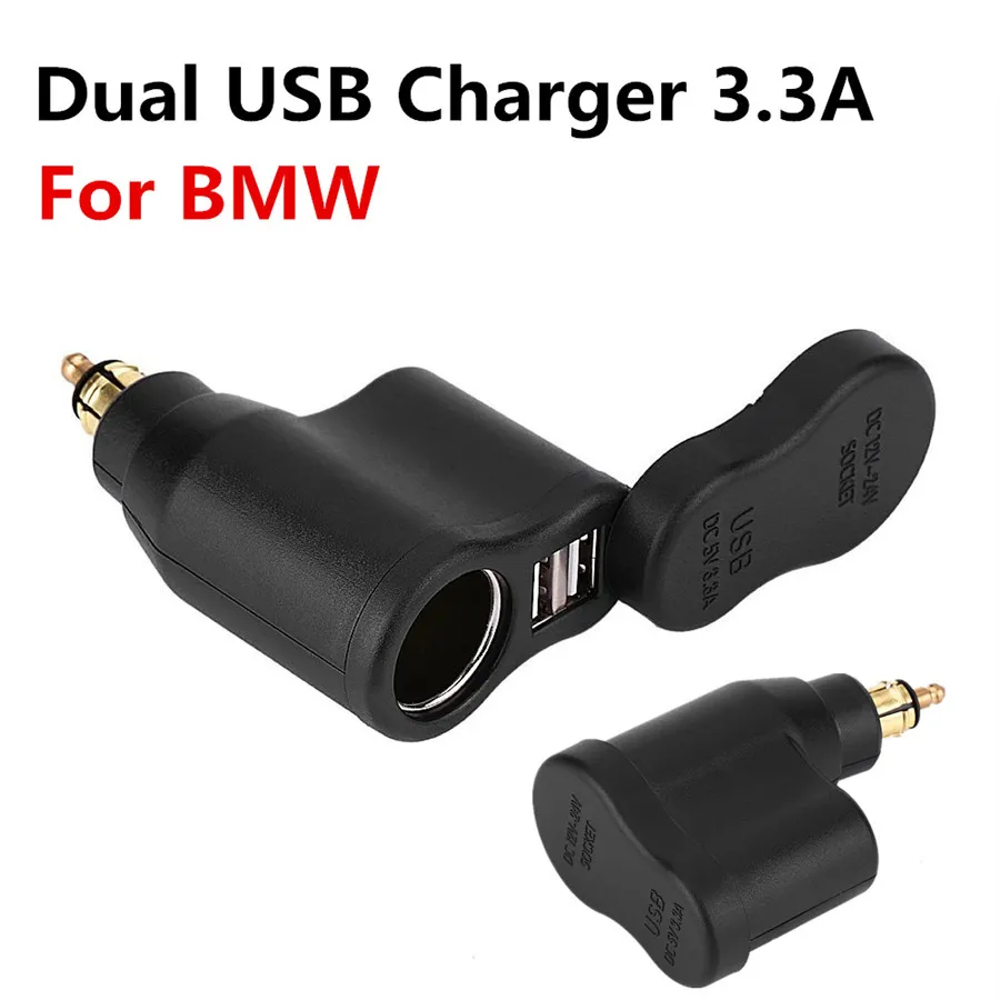 

3.3A Dual USB Charger Cigarette lighter Motorcycle Power Adapter Waterproof for BMW Hella DIN Motor Socket Cigarette Lighter