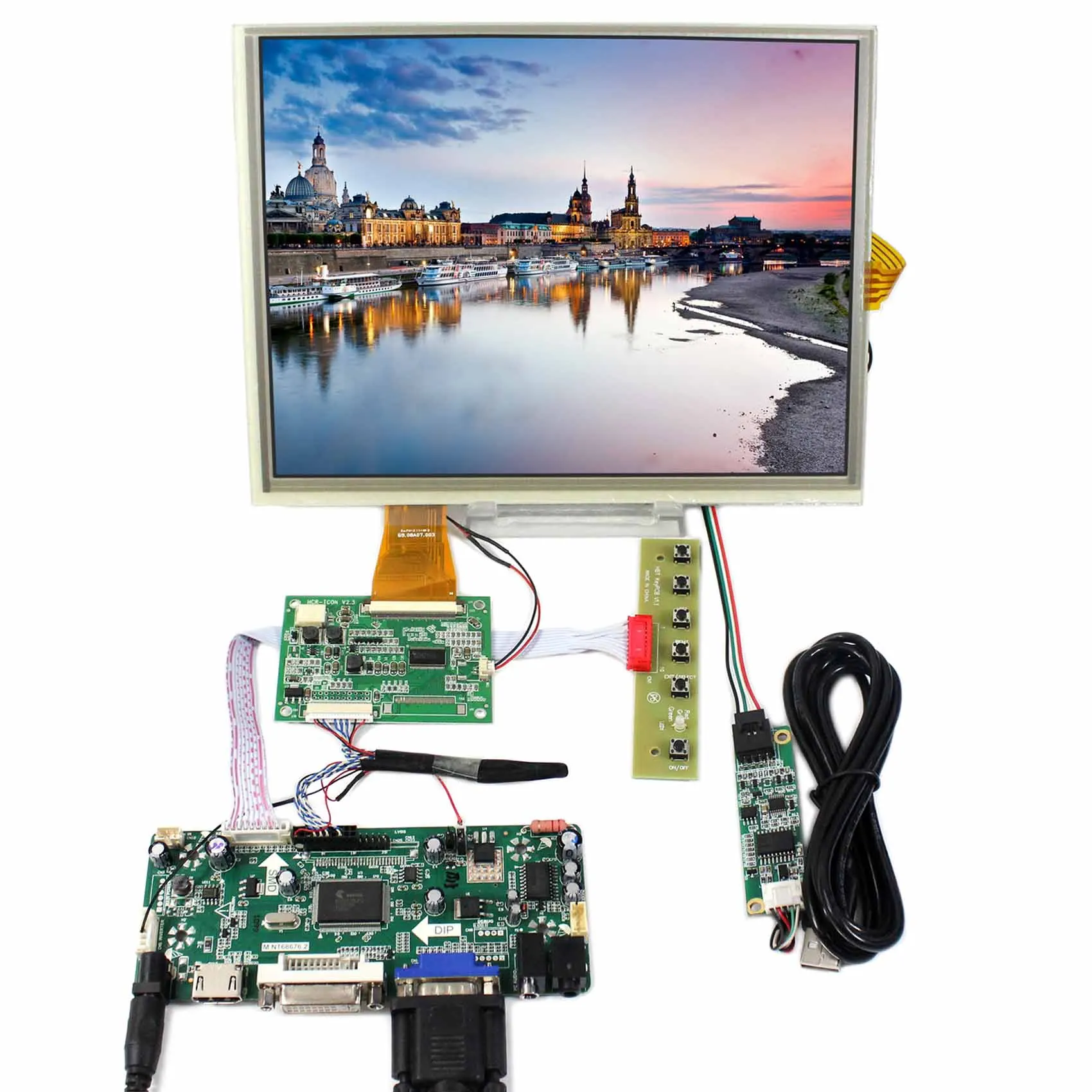 

10.4inch A104SN03 V1 800x600 LCD With Touch VS104TP-A2+H DMI DVI VGA Audio LCD Controller Board M.NT68676