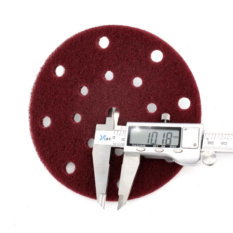 15PCS 6 Inch 17-Hole Multi-purpose Flocking Scouring Pad 240-800 Grit Industrial Heavy Duty Nylon Cloth for Polishing & Grinding