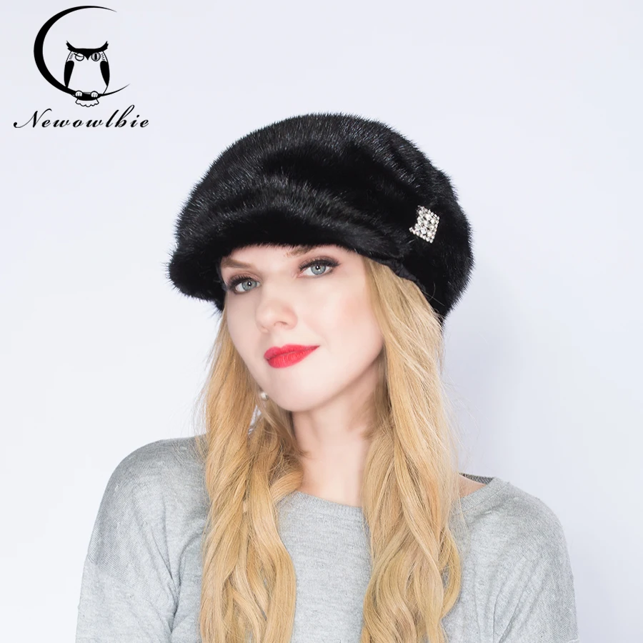 Winter Hot Selling  Mink Knight Hat Young Lady Size  Can Adjust Keep Warm Protect Skin  Fashion Women Fur Hat